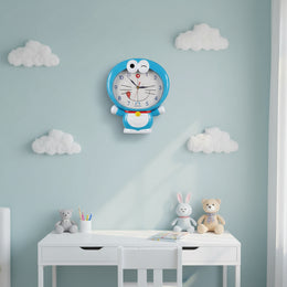 Cute Cartoon Blue Wall Clock for Kids Room – Silent Quartz Decorative Wall Clock for Bedroom, Nursery & Playroom