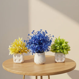 Pack of 3 Artificial Plants & Flowers