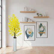Artificial Yellow Ficus Tree with White Floor Vase – Premium Decorative Indoor Plant for Home & Office