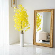 Artificial Yellow Ficus Tree with White Floor Vase – Premium Decorative Indoor Plant for Home & Office