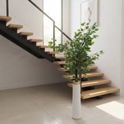 Artificial Ficus Plant in Decorative White Floor Vase
