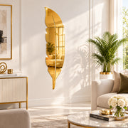 Golden Acrylic Leaf Mirror Wall Decor