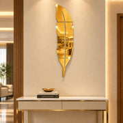 Golden Acrylic Leaf Mirror Wall Decor