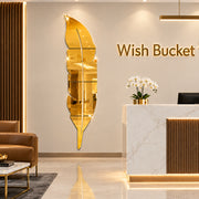 Golden Acrylic Leaf Mirror Wall Decor