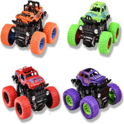 Monster Trucks 4 Pack 360° Rotation Friction Powered Jeep Toy