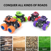 Monster Trucks 4 Pack 360° Rotation Friction Powered Jeep Toy