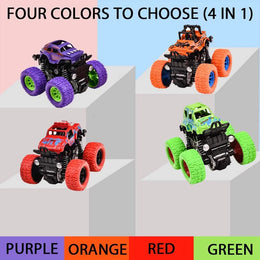 Monster Trucks 4 Pack 360° Rotation Friction Powered Jeep Toy