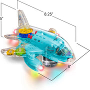 Transparent Gear with Light & Music Airplane Toy