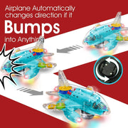 Transparent Gear with Light & Music Airplane Toy