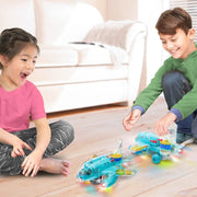 Transparent Gear with Light & Music Airplane Toy