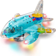 Transparent Gear with Light & Music Airplane Toy