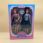 Fashion Girl Twin Dolls Set – Stylish Dress-Up Dolls for Girls (3+ Years)
