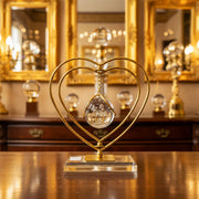 Elegant Heart-Shaped Metal Decor Item with Hanging Crystal Accent