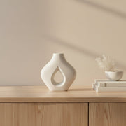 2 Pcs Modern Hollow Ceramic Vase Set