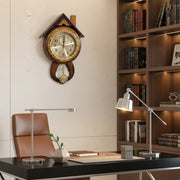 Classic House Shaped Pendulum Wall Clock | Classic Home & Office Decorative Clock