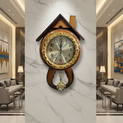 Classic House Shaped Pendulum Wall Clock | Classic Home & Office Decorative Clock