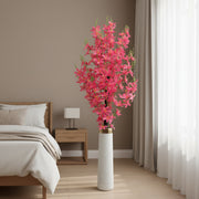 Artificial Pink Lily Flower in Decorative Floor Vase