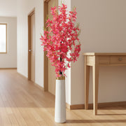 Artificial Pink Lily Flower in Decorative Floor Vase