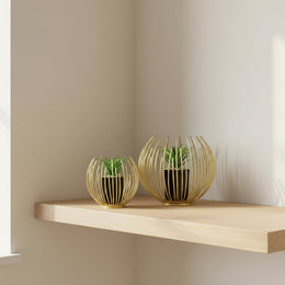 Metal Cage with Artificial Plant Set