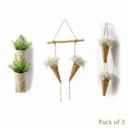 Pack of 3 Hanging Artificial Plants