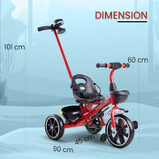 Kids 3 Wheeler Tricycle with Push Handle | PT616-A 2 in 1 Kids Cycle 