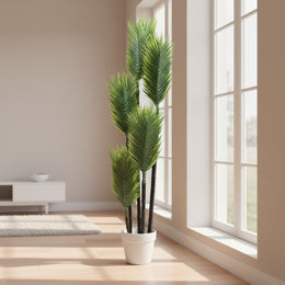Artificial Phoenix Palm Plant in Decorative White Pot | Premium Indoor Palm Tree for Home & Office Décor