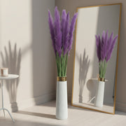 Artificial Purple Pampas Grass with White Floor Vase | Luxury Indoor Home & Office Decor