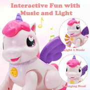 Dreamy Unicorn Interactive Toy with Light Sound RS-9046C