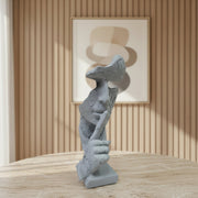 Silent Thinker Face Ceramic Sculpture