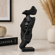 Silent Thinker Face Ceramic Sculpture