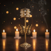 Luxury Butterfly Pearl Candle Stand