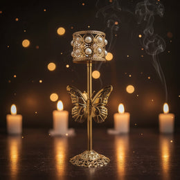 Luxury Butterfly Pearl Candle Stand