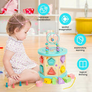 Wooden Six Sided Intelligence Beads Box TM372