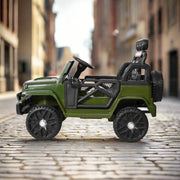 Army Style Kids Electric Ride-On Jeep | Dual Motor Jeep
