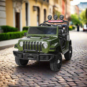 Army Style Kids Electric Ride-On Jeep | Dual Motor Jeep