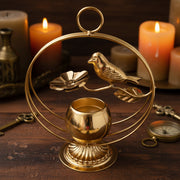 Elegant Bird Design Metal Candle Stand