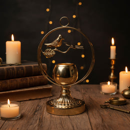 Elegant Bird Design Metal Candle Stand
