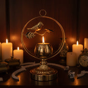 Elegant Bird Design Metal Candle Stand