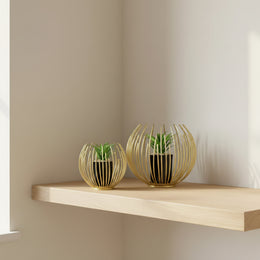 Metal Cage with Artificial Plant Set