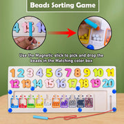 Wooden 2-in-1 Magnetic Color and Number Maze | Educational Toy for Kids