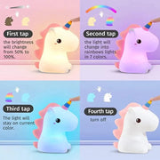 Cute Unicorn Silicone LED Night Lamp | XR-2306 Rechargeable Night Light