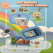 Kids DIY Instant Digital Camera with Ink-Free Printing & Coloring Fun