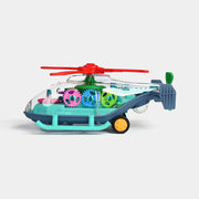 Transparent Gear Helicopter with Light & Sound | YJ388-66 Universal Wheel Toy