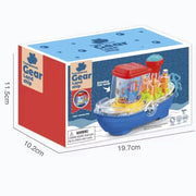 BO Transparent Gear Land Ship With Light & Music YJ388-67 | Battery Operated Toy for Kids