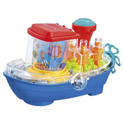 BO Transparent Gear Land Ship With Light & Music YJ388-67 | Battery Operated Toy for Kids