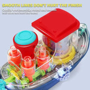 BO Transparent Gear Land Ship With Light & Music YJ388-67 | Battery Operated Toy for Kids