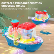 BO Transparent Gear Land Ship With Light & Music YJ388-67 | Battery Operated Toy for Kids
