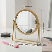 Elegant Round Tabletop Vanity Mirror