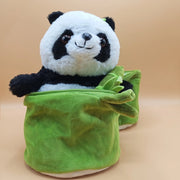 Cute Panda Plush Toy with Bamboo Pouch