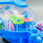 Transparent Gear Helicopter Toy With Light & Sound